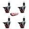 Service Caster 3'' Red Poly Swivel 1-5/8'' Expanding Stem Caster Set with Brake, 4PK SCC-EX20S314-PPUB-RED-PLB-158-4 - alternate 4